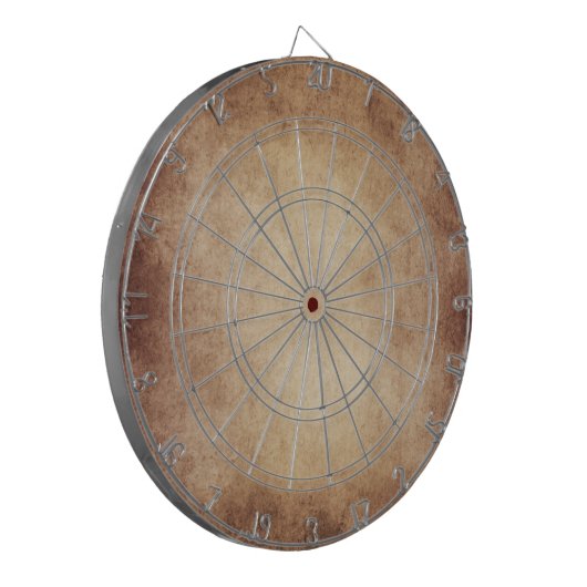 ヴィンテージの羊皮紙のアンティークの紙の背景のカスタム ダーツボード (正面左)