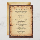 ヴィンテージの羊皮紙の招待状 招待状 (正面/裏面)