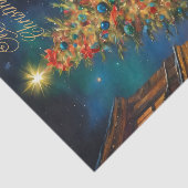 ヴィンテージの美しいクリスマスツリーとプレゼント 薄葉紙 (詳細)