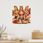 ヴィンテージの美しいチアリーダー ポスター (キッチン)