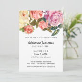 ヴィンテージの美しいバラの卒業パーティー 招待状 (スタンド正面)