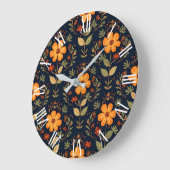 ヴィンテージの美しいフローラモダン収集 ラージ壁時計 (傾斜)