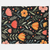 ヴィンテージの美しいフローラ人気がある収集 フリースブランケット (正面(横))