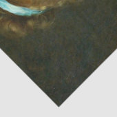 ヴィンテージの美しいレディーグリーンドレスデクページ 薄葉紙 (詳細)