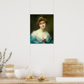 ヴィンテージの美しいレディーグリーンドレス ポスター (キッチン)