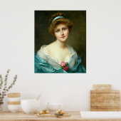 ヴィンテージの美しいレディーグリーンドレス ポスター (キッチン)