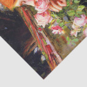 ヴィンテージの美しいレディーピンクのバラの花の切り離し 薄葉紙 (詳細)