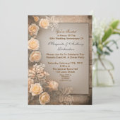 ヴィンテージの美しい結婚記念日招待状 招待状 (スタンド正面)