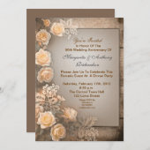 ヴィンテージの美しい結婚記念日招待状 招待状 (正面/裏面)