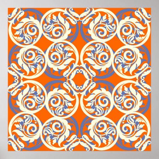 ヴィンテージの美しい背景、シームレスなパターン、lu ポスター (正面)