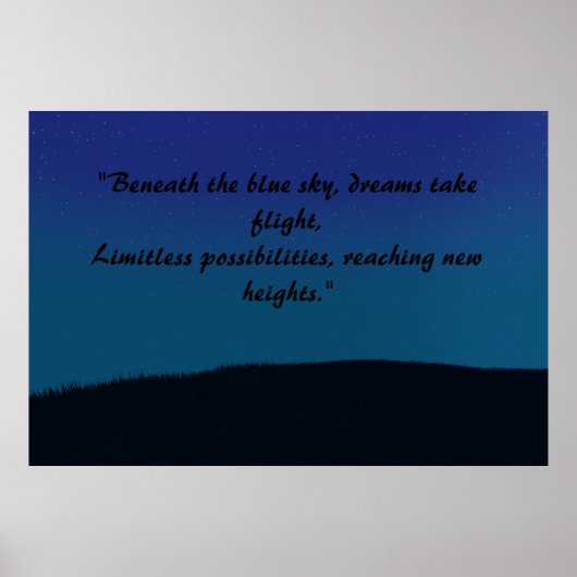 ヴィンテージの美しい青い風景 ポスター (正面)