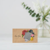 ヴィンテージの美容室のぼろぼろのクリーム色のバラのCosmetology 名刺 (スタンド正面)