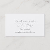 ヴィンテージの美容室のぼろぼろのクリーム色のバラのCosmetology 名刺 (裏面)