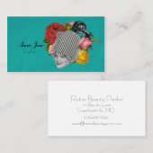 ヴィンテージの美容室のぼろぼろのバラのスタイリストカード 名刺 (正面/裏面)