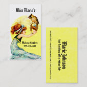 ヴィンテージの美容師のメーキャップアーティストのcosmetology 名刺 (正面/裏面)