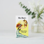 ヴィンテージの美容師のメーキャップアーティストのcosmetology 名刺 (スタンド正面)