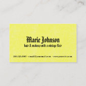 ヴィンテージの美容師のメーキャップアーティストのcosmetology 名刺 (裏面)