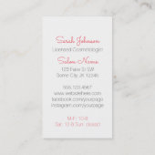 ヴィンテージの美容師の美容師のピンクの鳥のせん断 名刺 (裏面)