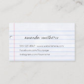 ヴィンテージの美容師の美容師の書道の弓 名刺 (裏面)