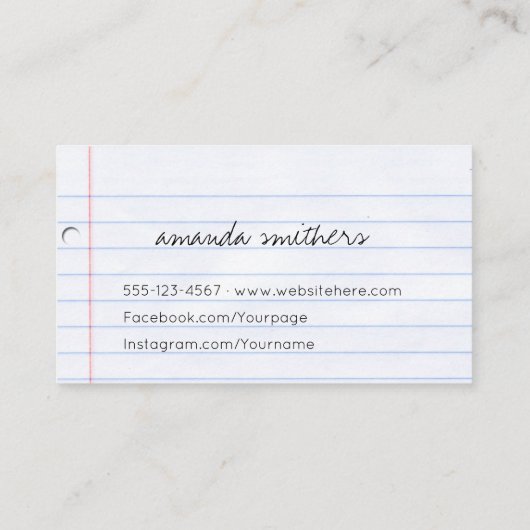 ヴィンテージの美容師の美容師の書道の弓 名刺 (裏面)