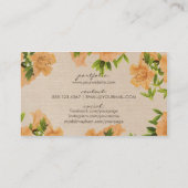 ヴィンテージの美容師の黄色の花柄のせん断のスカル 名刺 (裏面)