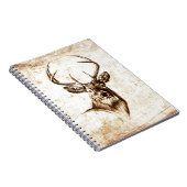 ヴィンテージの美術F078のシカ ノートブック (右側)