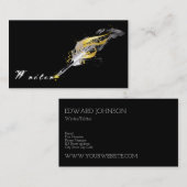 ヴィンテージの羽のクイルペン 名刺 (正面/裏面)