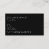 ヴィンテージの羽のクイルペン 名刺 (裏面)