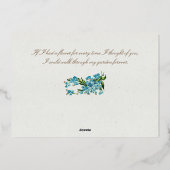 ヴィンテージの翼のキューピッドとヴィオレットバレンタイン 箔シーズンカード (裏面)