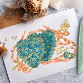 ヴィンテージの翼のキューピッドとヴィオレットバレンタイン 箔シーズンカード