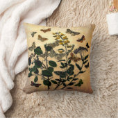 ヴィンテージの老化する植物の花の蝶素朴 クッション (ブランケット)