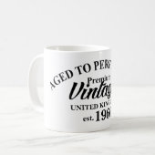 ヴィンテージの老齢化が進むおもしろい コーヒーマグカップ (正面左)