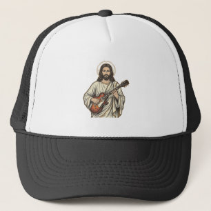 ヴィンテージの聖なるギタリストの彫刻Tシャツデザイン_1 キャップ