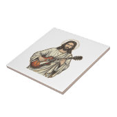 ヴィンテージの聖なるギタリストの彫刻Tシャツデザイン_1 タイル (側面)