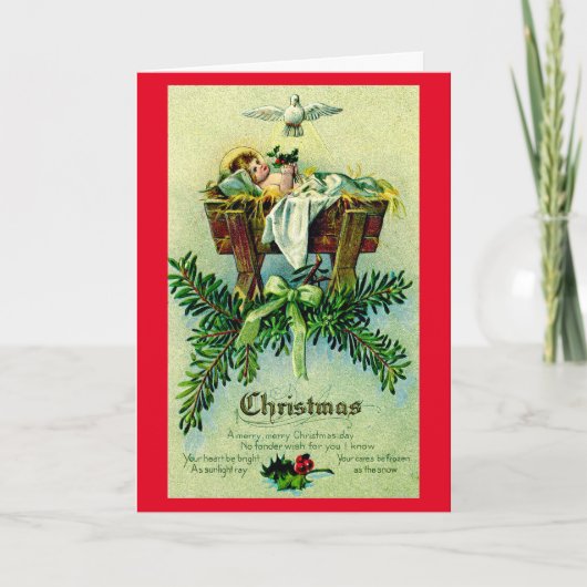 ヴィンテージの聖子イエス・クリスマス シーズンカード (正面)