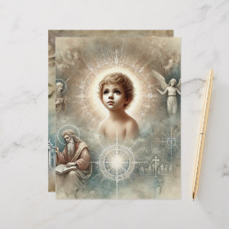 ヴィンテージの聖書のイエスキスクラップブック紙