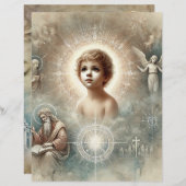 ヴィンテージの聖書のイエスキスクラップブック紙 (正面/裏面)