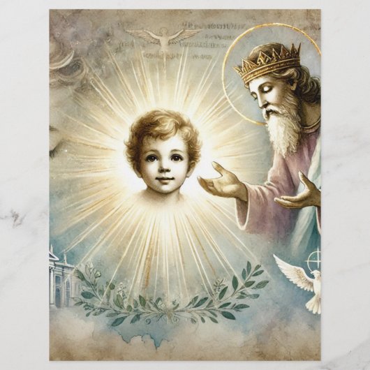 ヴィンテージの聖書のイエスキスクラップブック紙 (裏面)