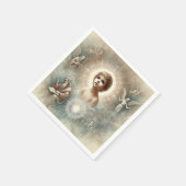 ヴィンテージの聖書的なイエズスのデコペ スタンダードカクテルナプキン (角)