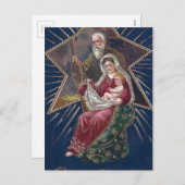 ヴィンテージの聖母マリアとベビーイエス・クリスマス シーズンポストカード (正面/裏面)