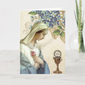 ヴィンテージの聖母マリアの聖体拝領 母の日 カード (正面)