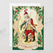 ヴィンテージの聖降誕祭のお祝い(1910年) シーズンカード (正面/裏面)