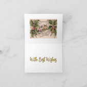 ヴィンテージの聖降誕祭パーソナライズされた カード (内部)