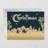ヴィンテージの聖降誕祭 シーズンポストカード (正面/裏面)
