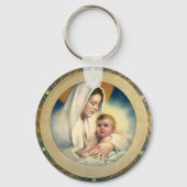 ヴィンテージの聖降誕祭、マドンナと子供 キーホルダー (正面)