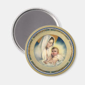 ヴィンテージの聖降誕祭、マドンナと子供 マグネット (正面/裏面)