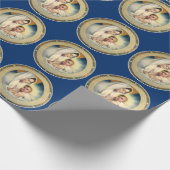 ヴィンテージの聖降誕祭、マドンナと子供 ラッピングペーパー (角)