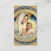 ヴィンテージの聖降誕祭、マドンナと子供 名刺 (裏面)