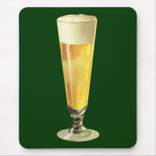 ヴィンテージの背の高いフロスティードラフトビール、アルコール飲料 マウスパッド