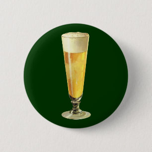 ヴィンテージの背の高いフロスティードラフトビール、アルコール飲料 缶バッジ